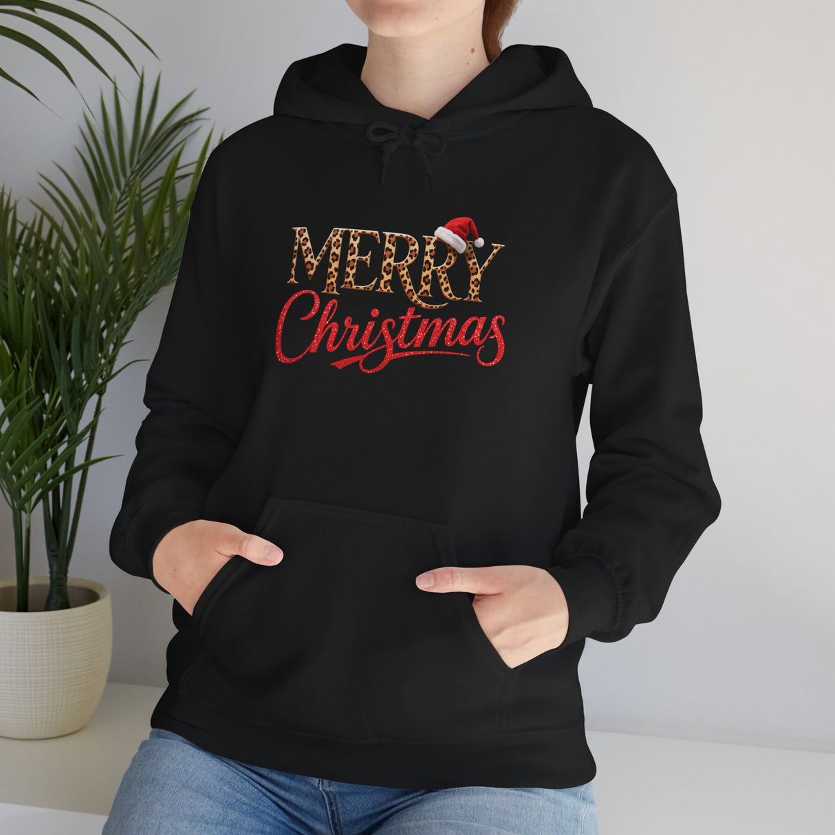 Merry Christmas Hoodie worn during tree-lighting events showing its festive look.
