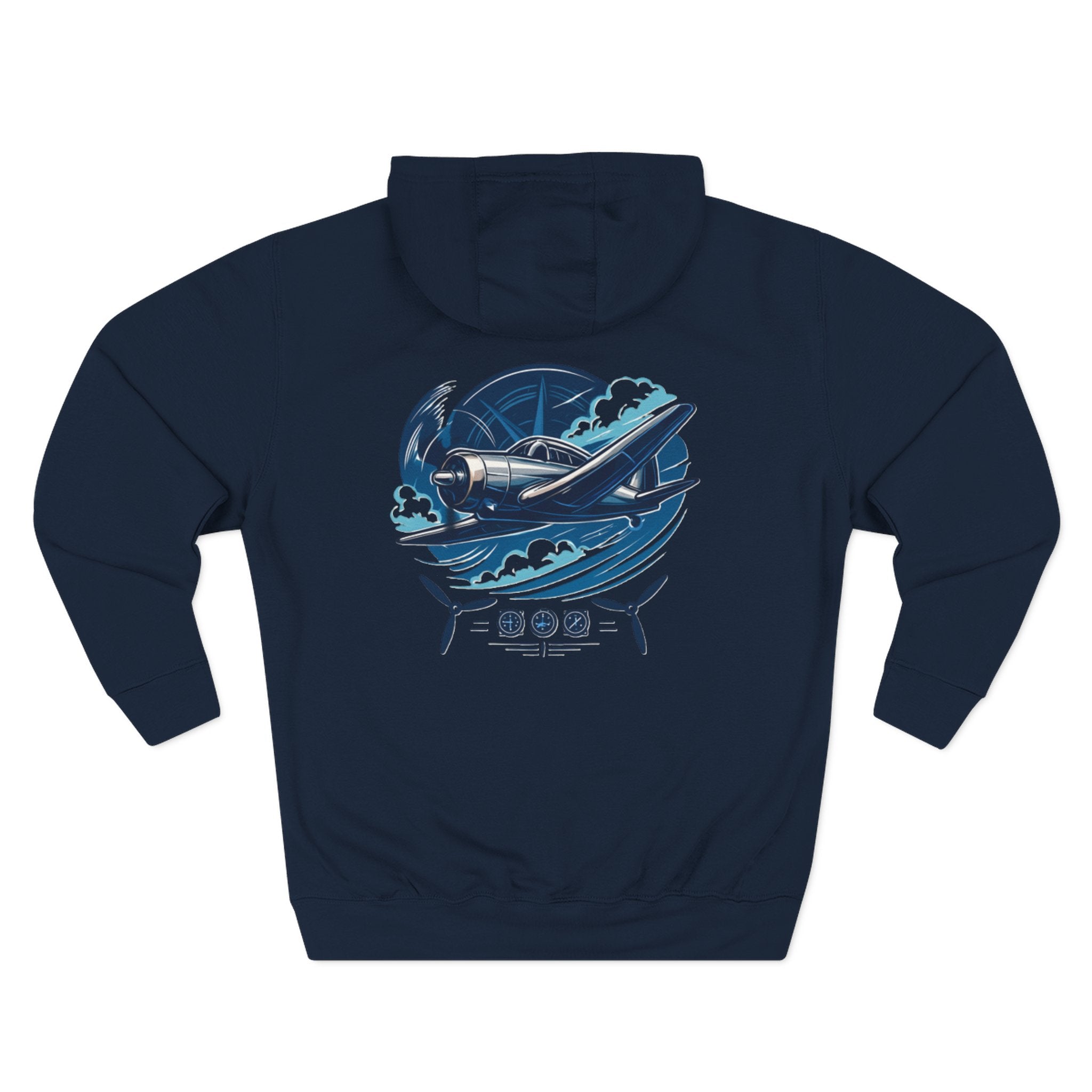 Aviator Three-Panel Hoodie on a model, illustrating the fit and stylish design for casual outings.