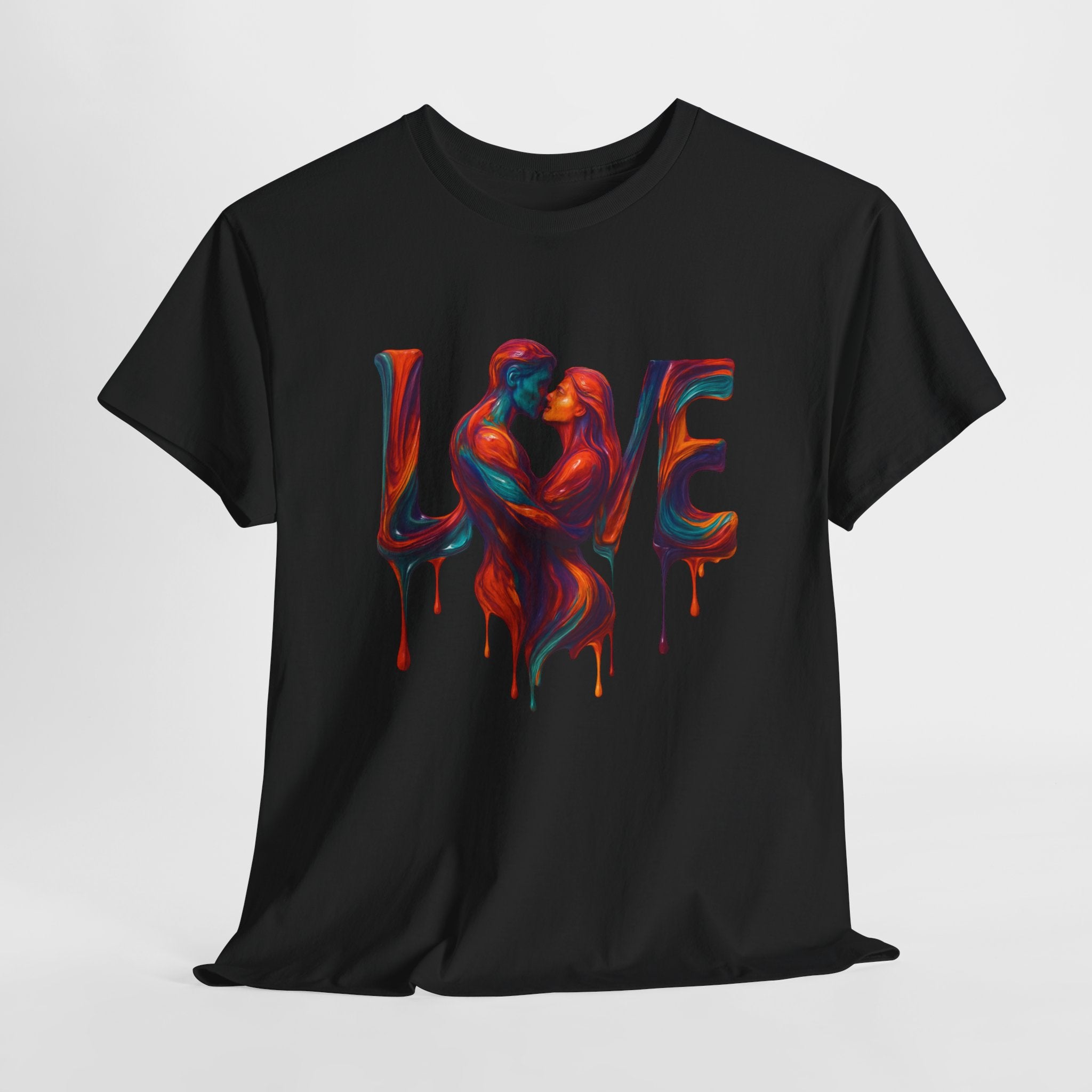 Woman relaxing at home in Love Unisex Heavy Cotton Tee, representing comfort and casual style.