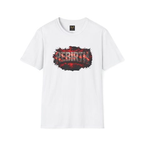 Rebirth Graphic T-Shirt — Distressed Red Flame Logo Tee