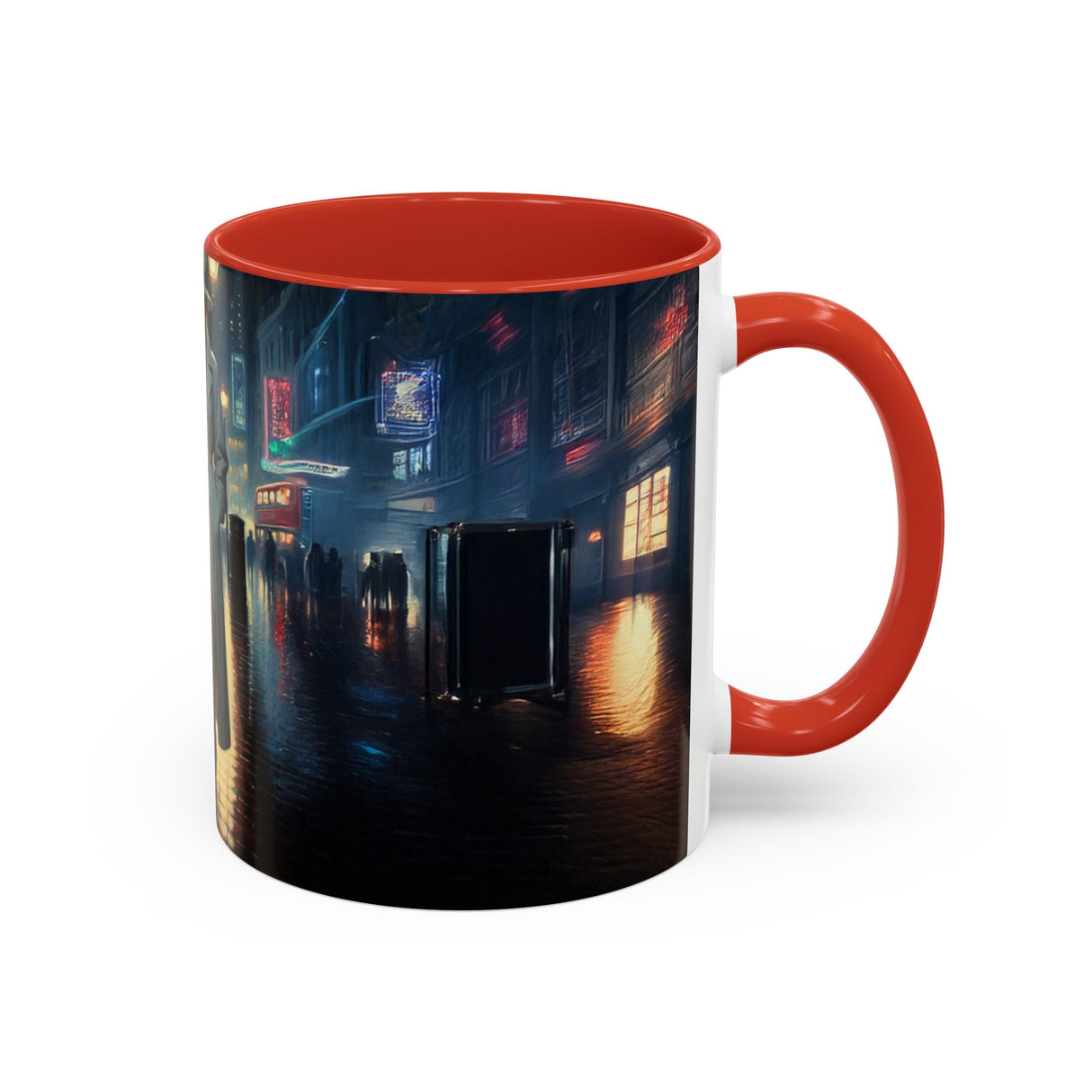Elegant Urban Nightlife Coffee Mug paired with a notebook, perfect for creative mornings.