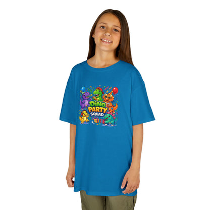 "Dino Party Squad" Colorful Birthday Dino Tee Kids  —  T-Shirt