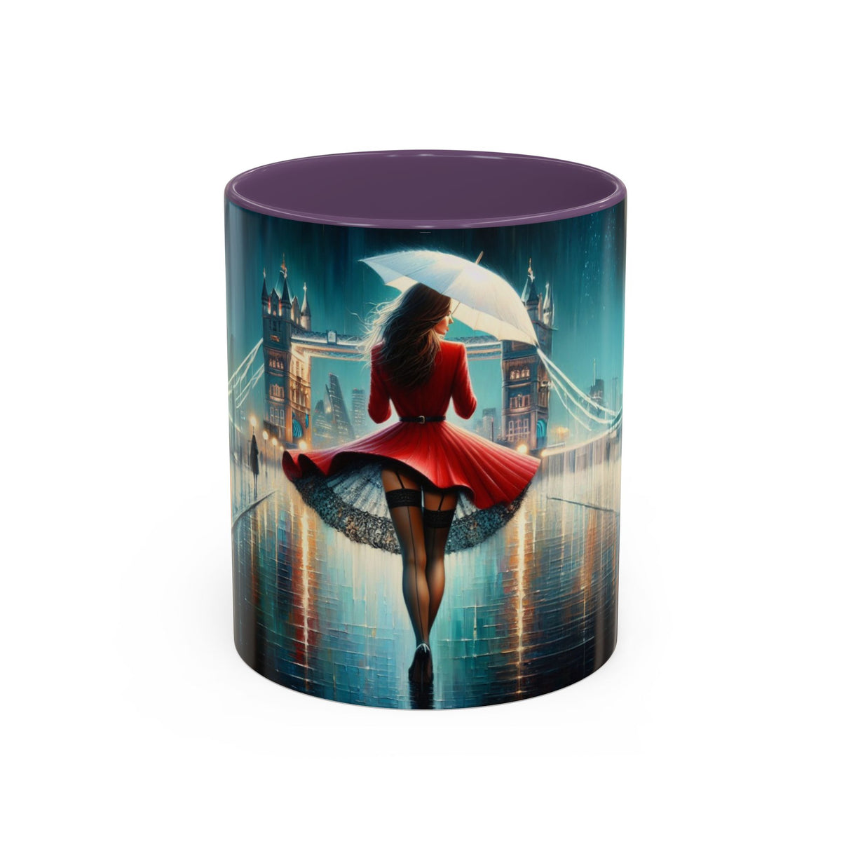 Different sizes of Glamorous Cityscape Coffee Mug - 11oz and 15oz options for coffee enthusiasts.