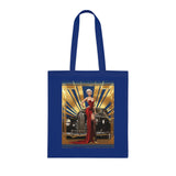 Casual carry of the Vintage Glamour Cotton Tote Bag perfect for everyday use.