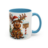 Festively decorated Christmas Reindeer Coffee Mug inviting winter warmth and seasonal cheer.