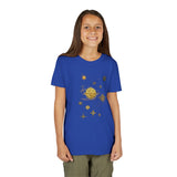 Celestial Compass Youth Tee featuring a stunning astrology-inspired graphic design.