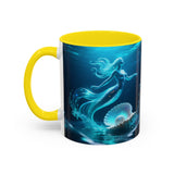 Mermaid Shell Accent Coffee Mug – Ocean Fantasy 11/15oz US