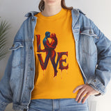 LOVE Couple Silhouette T-Shirt — Romantic Dripping Love Design with bold painterly print on a classic crew cut.