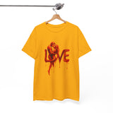 Display of Love Silhouette T-Shirt - Romantic Dripping Heart Design among other clothing items.