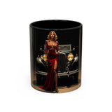 Vintage Glamour Coffee Mug - 11oz showcasing vibrant color contrast on a glossy finish.