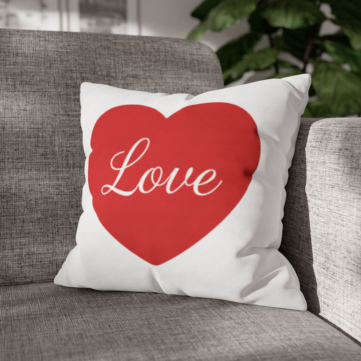Love Heart Pillowcase — Square Decorative Throw Pillow Cover