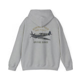 Spitfire Series Hoodie worn by a model with a scenic background, ideal for cool weather and casual outings.