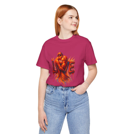 Love Embrace Unisex T-Shirt, Romantic Tee, Gift for Couples, Valentine's Day Apparel, Cute Love Shirt, Sweetheart Gift