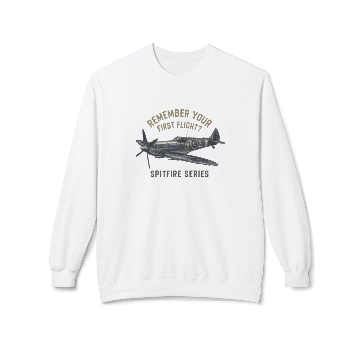 Spitfire Series Sweatshirt – "Remember Your First Flight" Vintage Plane Crewneck US