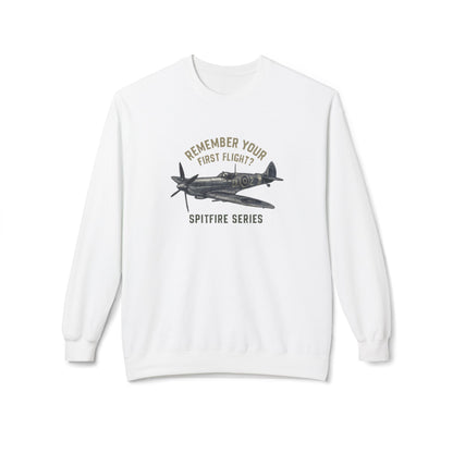 Spitfire Series Sweatshirt – "Remember Your First Flight" Vintage Plane Crewneck US