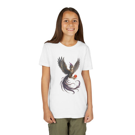 Youth Fantasy Phoenix Tee - Magical Short Sleeve Shirt for Kids shown in a vibrant color.