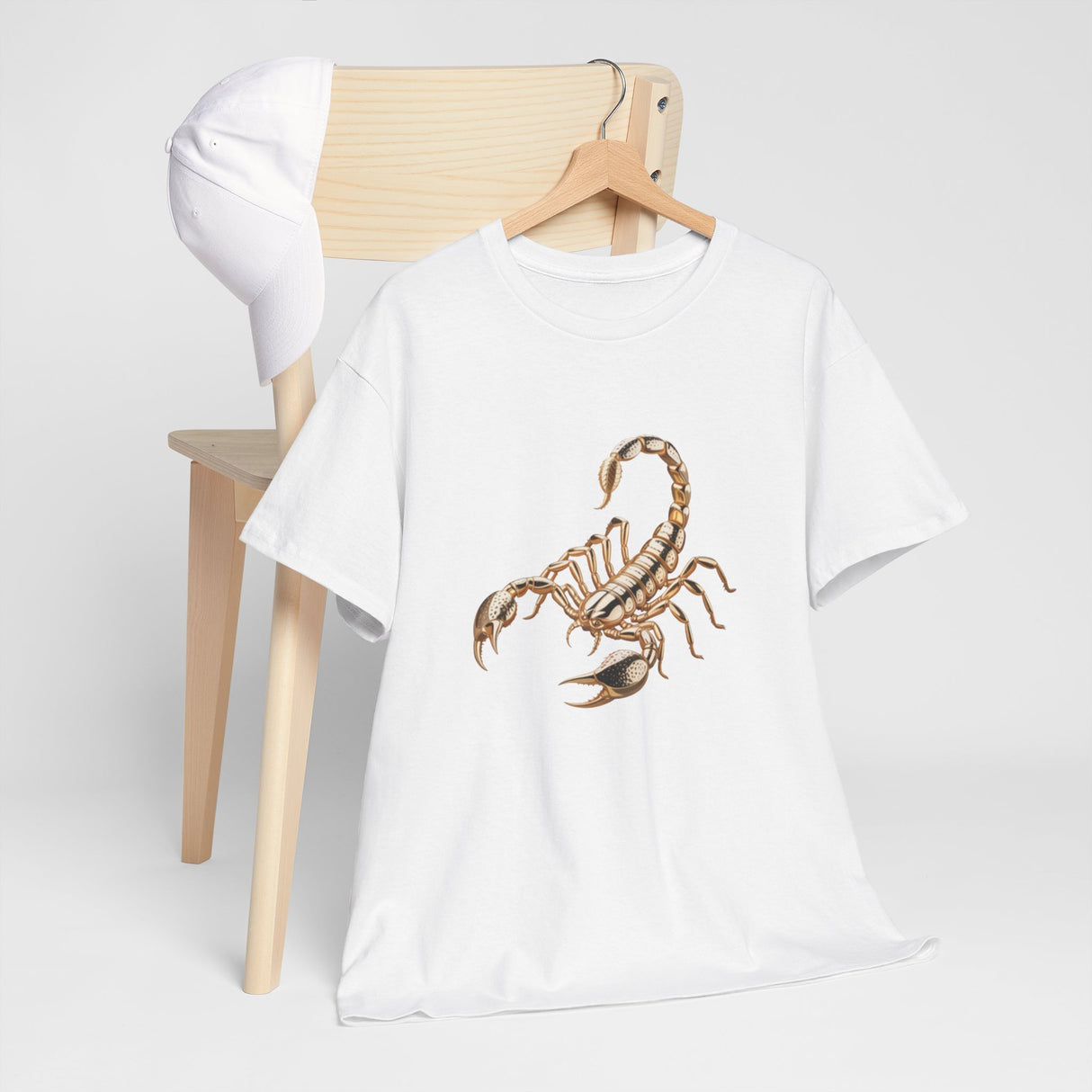 Side view of the Scorpion Graphic Tee — Desert Scorpion Illustration T-Shirt capturing its relaxed fit.