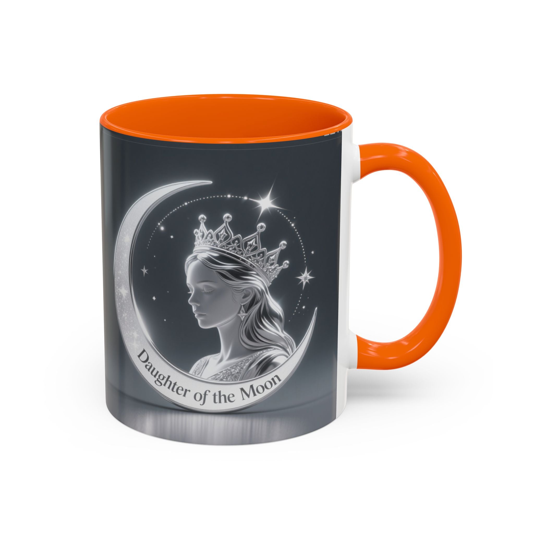 Daughter of the Moon Accent Coffee Mug — Celestial Crowned Woman 11/15oz US