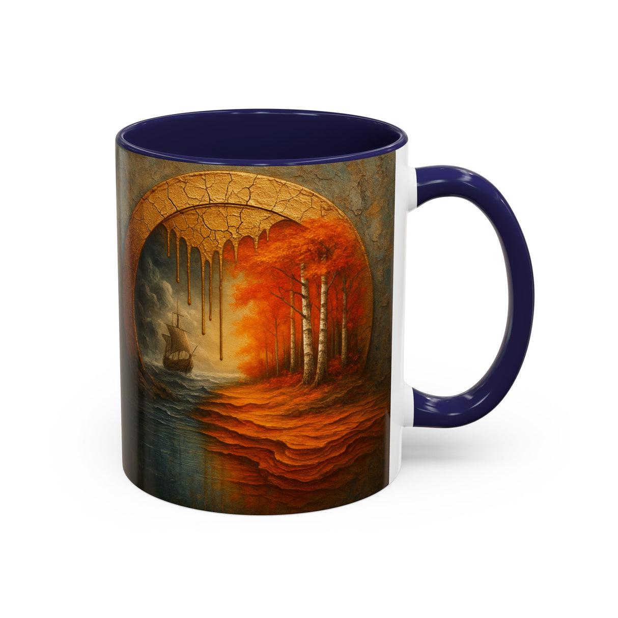 Group of Autumn Portal Coffee Mugs displayed together, illustrating its unique autumn theme.