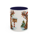 Full view of the Christmas Reindeer Coffee Mug, showcasing its festive colors and charming holiday illustrations.