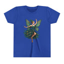Whimsical Fairy Youth Short Sleeve Tee displayed on a hanger, showcasing its playful design ideal for kids.