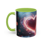 Neon Heart Accent Coffee Mug — Romantic Glow Cup for Valentine’s Day & Gifts US