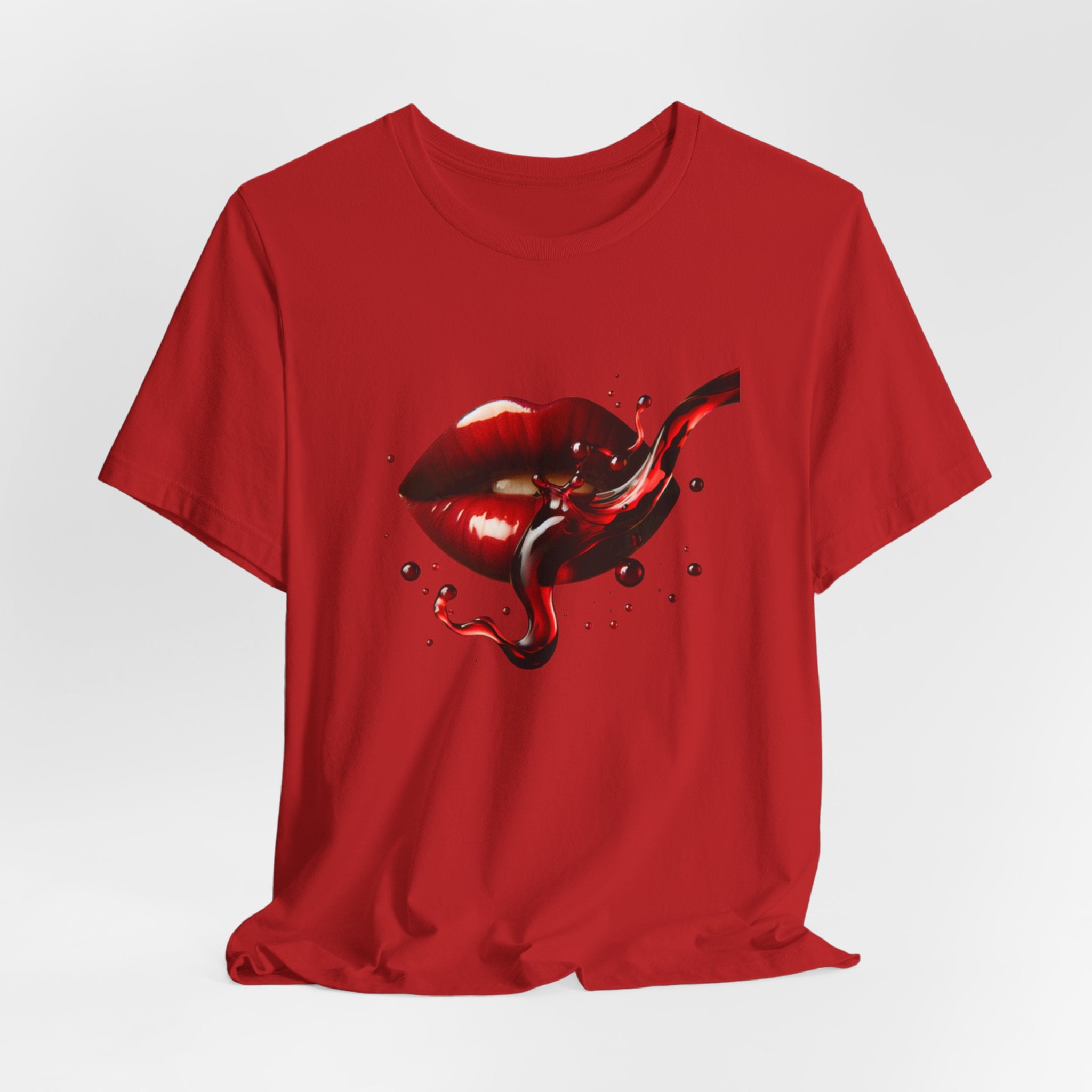 Red Lip Design Unisex Jersey Tee | Casual Wear, Trendy Shirt, Gift for Her, Summer Style, Statement Top
