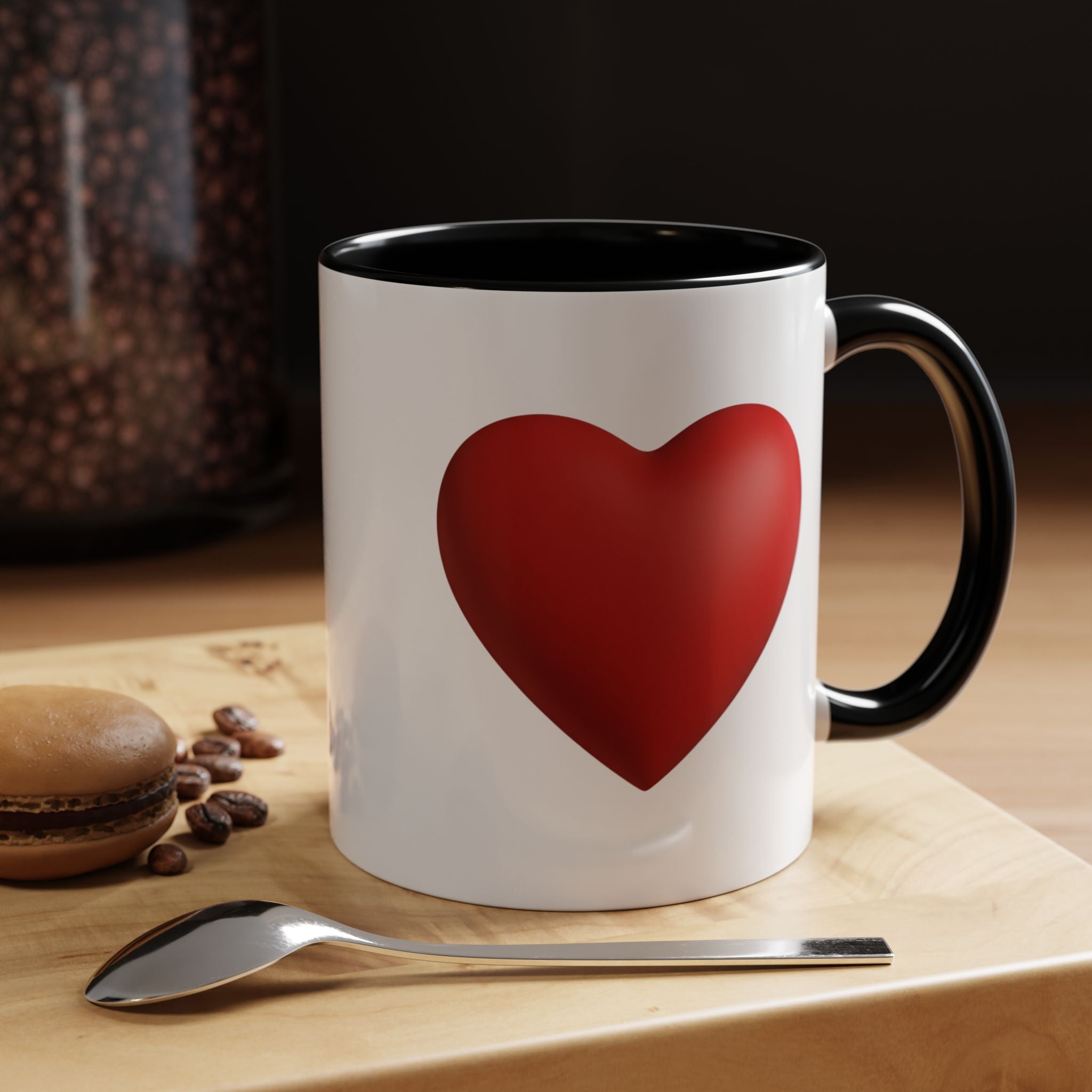 Heart Accent Coffee Mug – Red Heart Design (11oz)