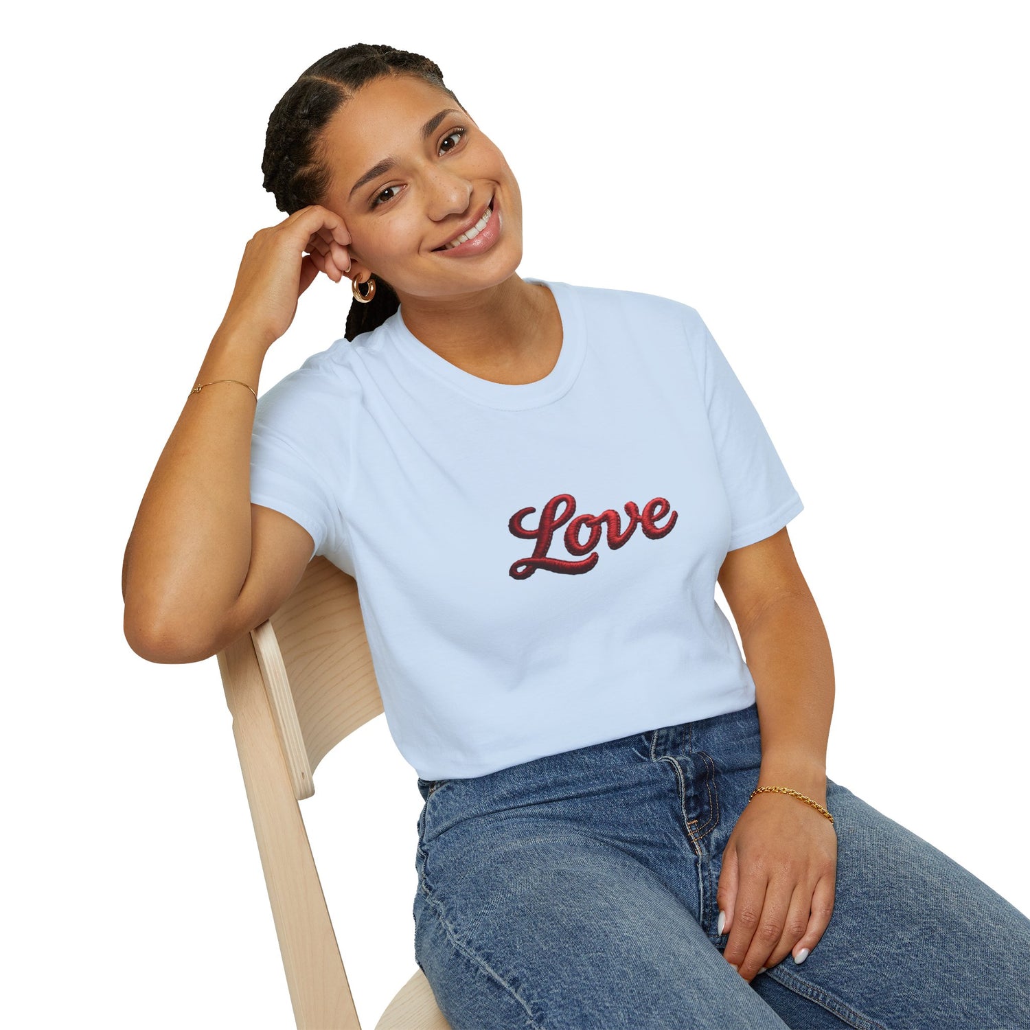 Love Script T-Shirt Elegant Black Typography