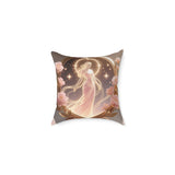 Goddess Moonlight Square Pillow — Ethereal Floral Decorative Cushion 16" × 16" US