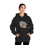 The Compass Rose Hoodie with cozy kangaroo pocket, ideal for warm hands during travel adventures.