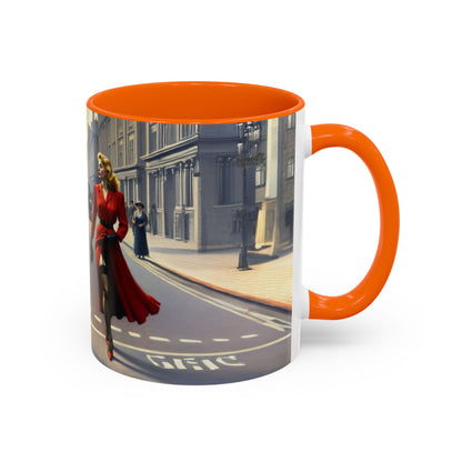 Vintage Glamour Accent Coffee Mug portrayed alongside festive treats, perfect for parties.