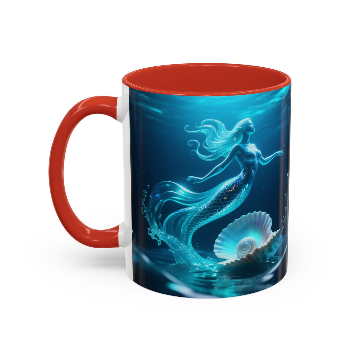 Mermaid Shell Accent Coffee Mug – Ocean Fantasy 11/15oz US
