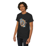 Side view of Compass Rose T-Shirt showcasing the clean drape and construction — Vintage Nautical Adventure Graphic Tee