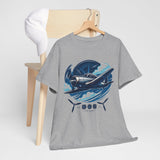 Vintage Propeller Plane T-Shirt shown in natural lighting, highlighting the quality cotton fabric.
