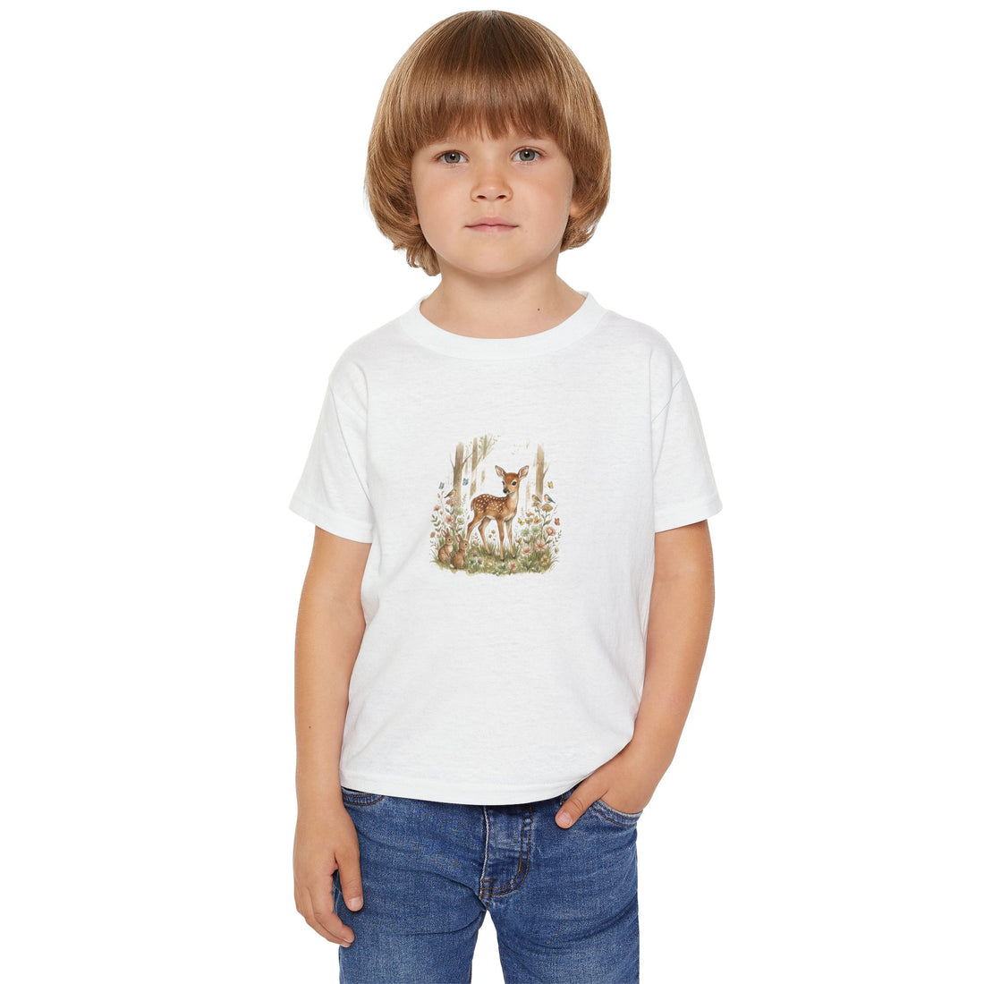 Gentle Deer Toddler Tee — Cute Baby Fawn Woodland Graphic T-Shirt