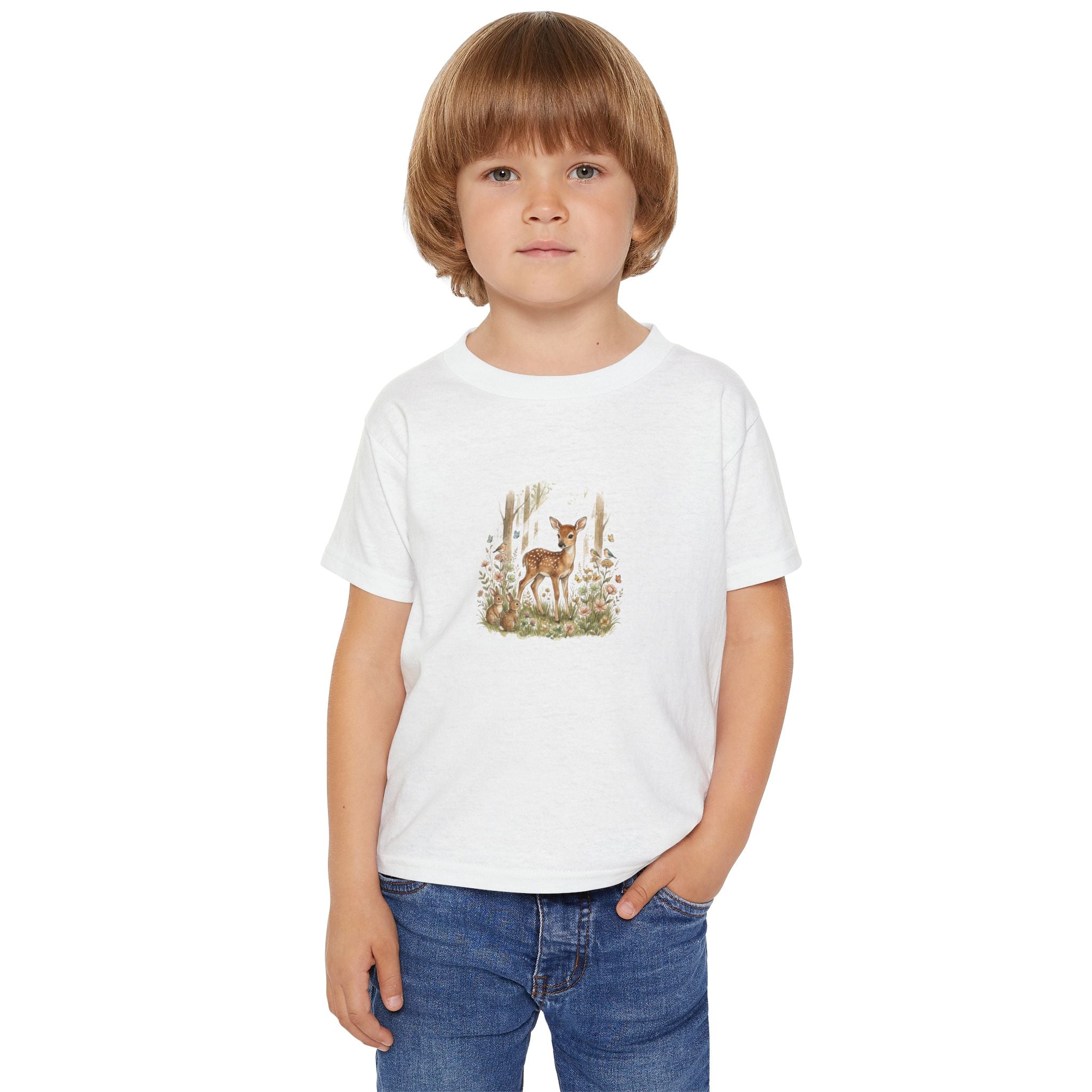 Gentle Deer Toddler Tee — Cute Baby Fawn Woodland Graphic T-Shirt