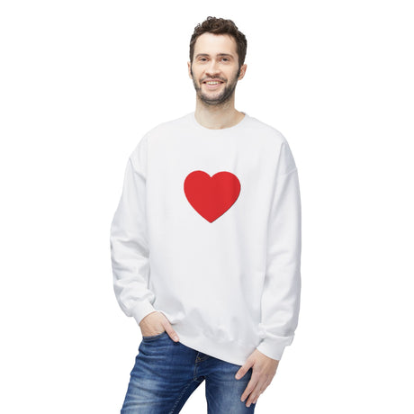 Heart Graphic Crewneck Sweatshirt — Cozy Midweight Fleece Pullover