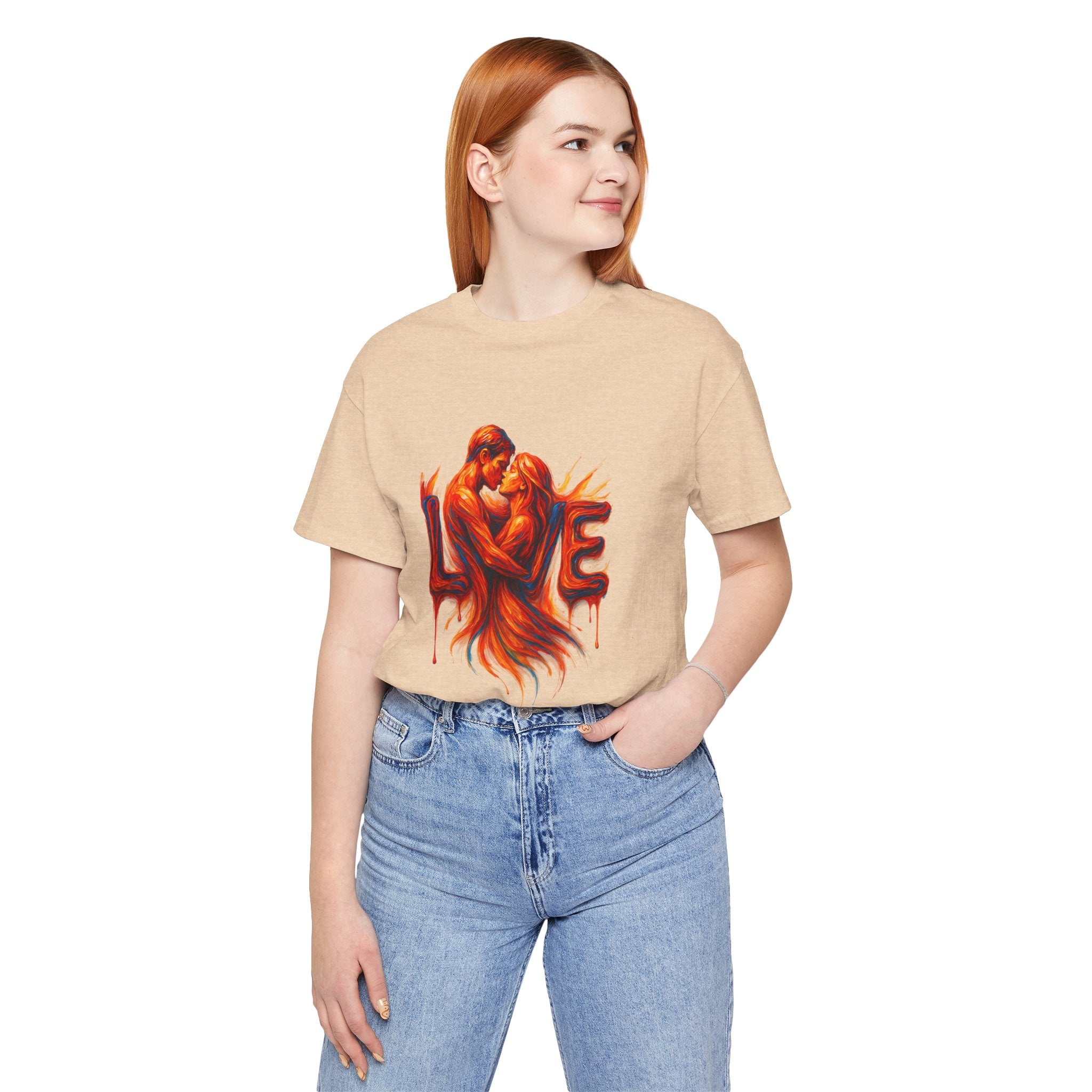 Love Embrace Unisex T-Shirt, Romantic Tee, Gift for Couples, Valentine's Day Apparel, Cute Love Shirt, Sweetheart Gift
