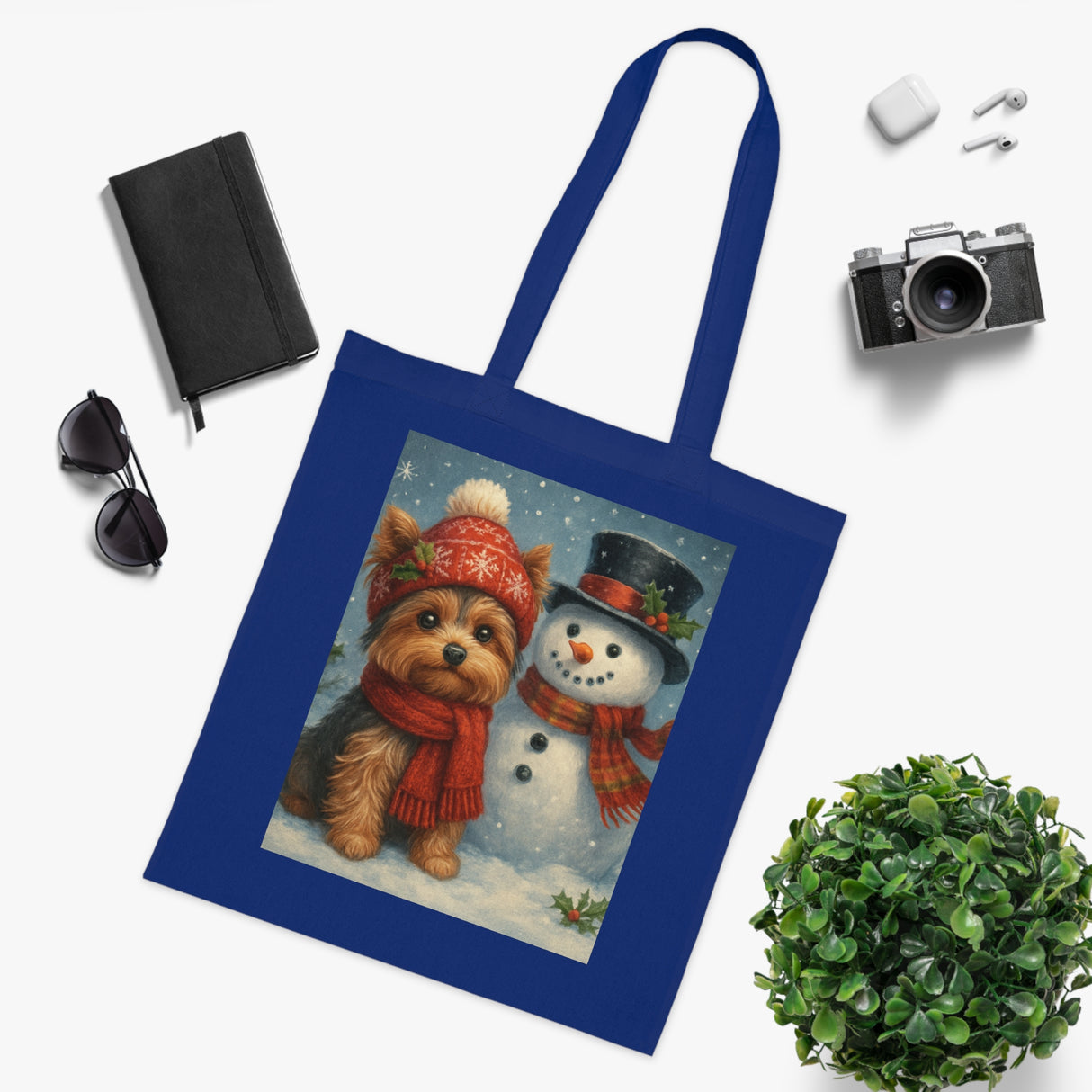 Bright and cheery Christmas Snowman Tote Bag, a must-have for holiday decorations and shopping.