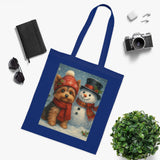 Bright and cheery Christmas Snowman Tote Bag, a must-have for holiday decorations and shopping.
