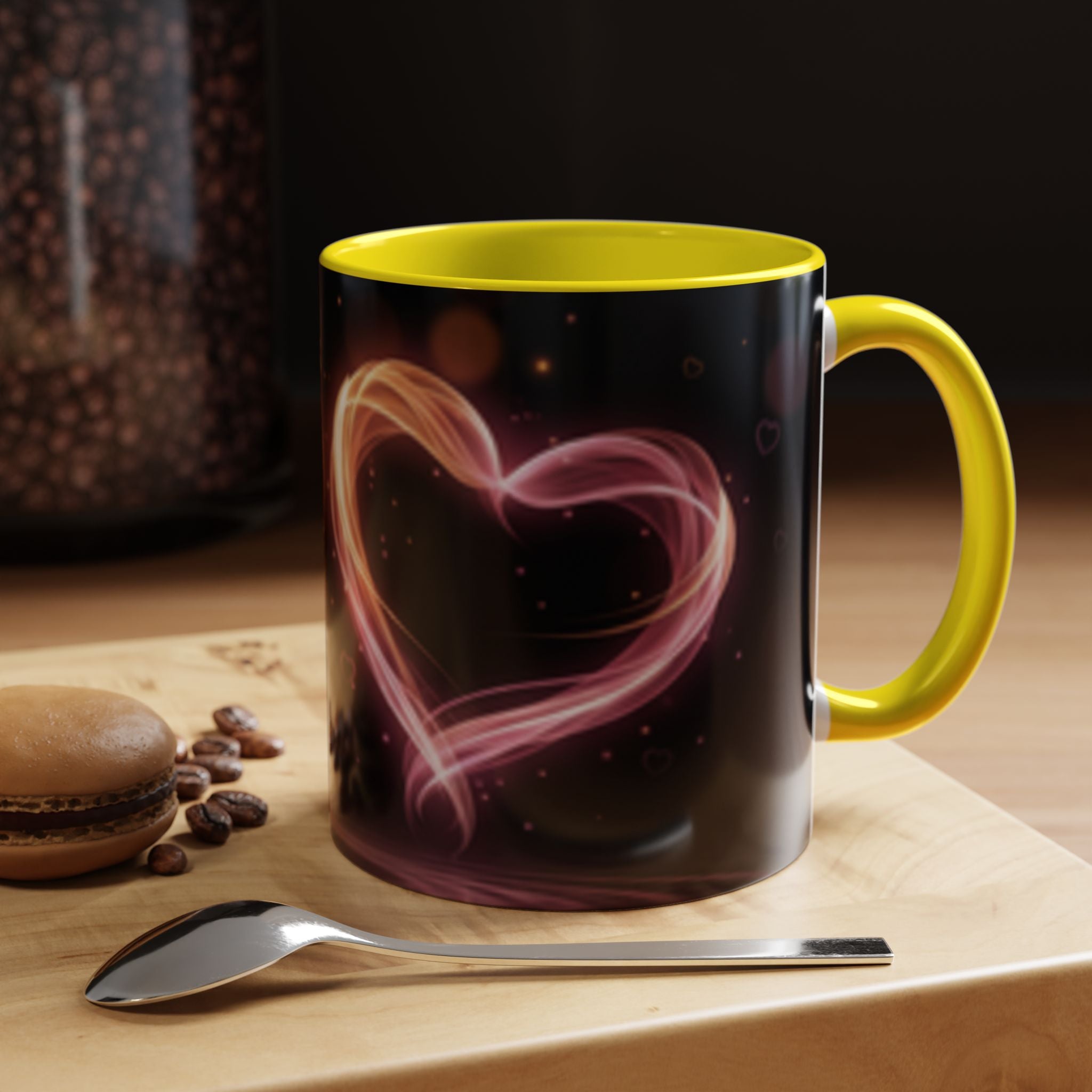 Neon Heart Accent Coffee Mug – Romantic Glow 11/15oz US