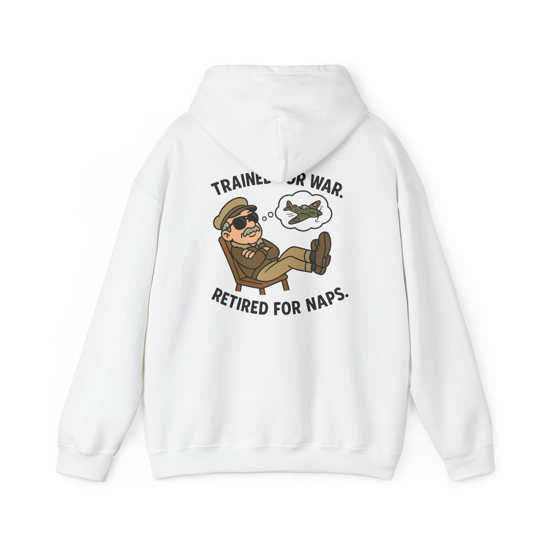 Back view of the Retired Pilot Hooded Sweatshirt — &