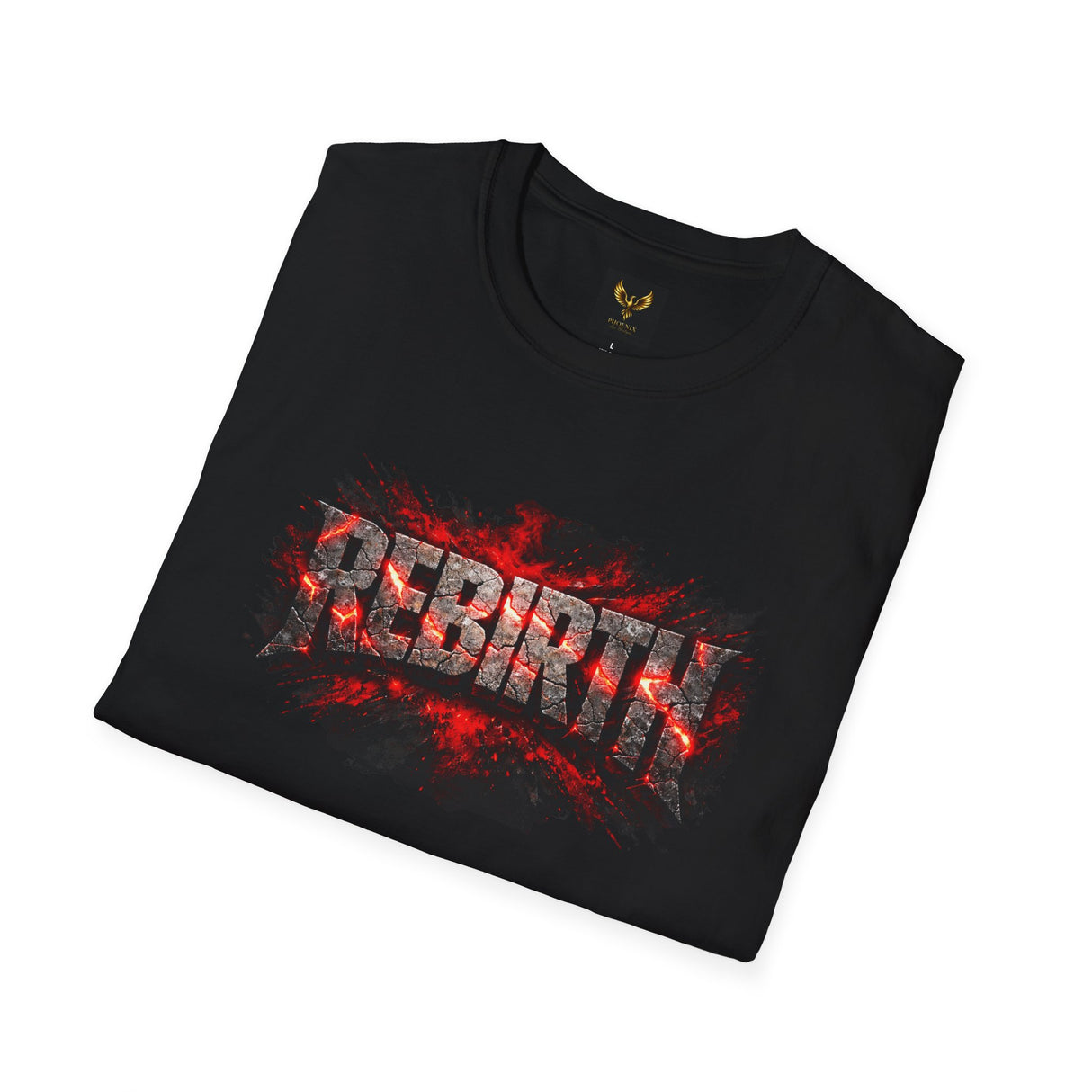 Rebirth Graphic T-Shirt — Distressed Red Flame Logo Tee