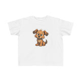 Cute Puppy Toddler T-Shirt displayed on a hanger, perfect for stylish toddlers.