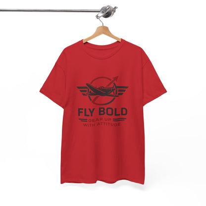 Group of friends in Fly Bold Graphic Tees enjoying an aviation event together.