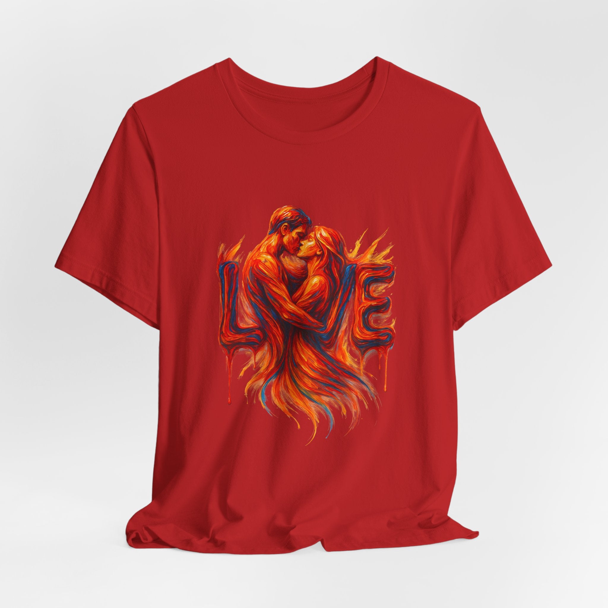 Love Embrace Unisex T-Shirt, Romantic Tee, Gift for Couples, Valentine's Day Apparel, Cute Love Shirt, Sweetheart Gift