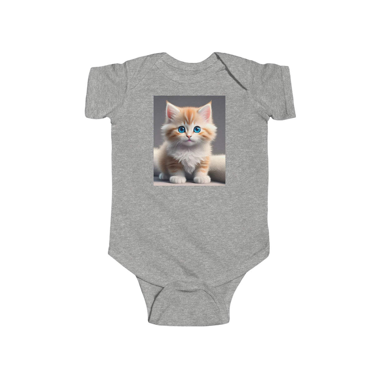 Cute Cat Infant Bodysuit - Adorable Jersey Onesie for Baby, designed with easy-to-use snaps for quick dressing and diaper changes.