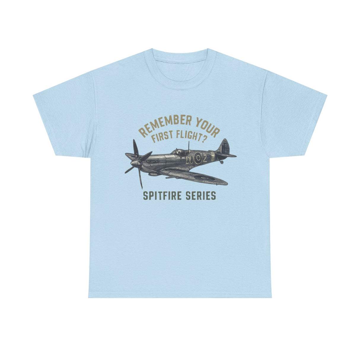Man relaxing in the Spitfire Series T-Shirt, recalling nostalgic aviation memories.