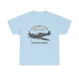 Man relaxing in the Spitfire Series T-Shirt, recalling nostalgic aviation memories.